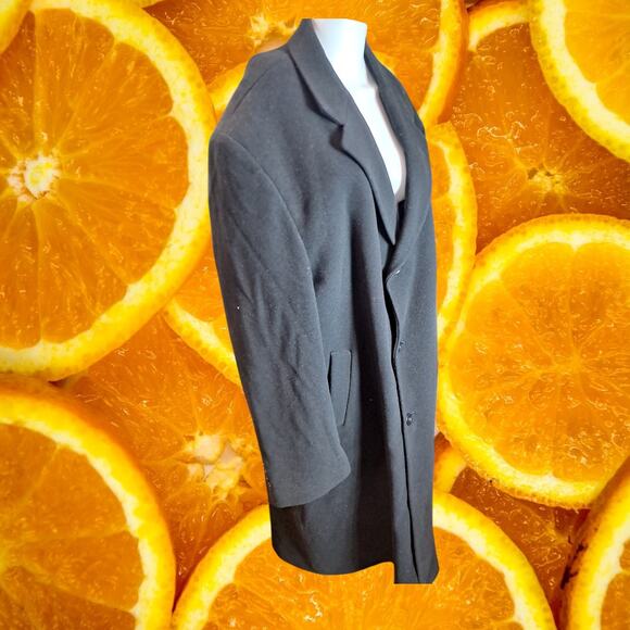 Chaps x Ralph Lauren Men's Black Cashmere‎ Blend Trench Coat Size - Picture 10 of 10